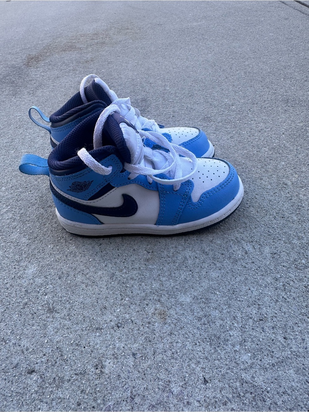 Nike Air Jordan 1 Mid Toddler Sneakers Blue/White/Navy Size 8C